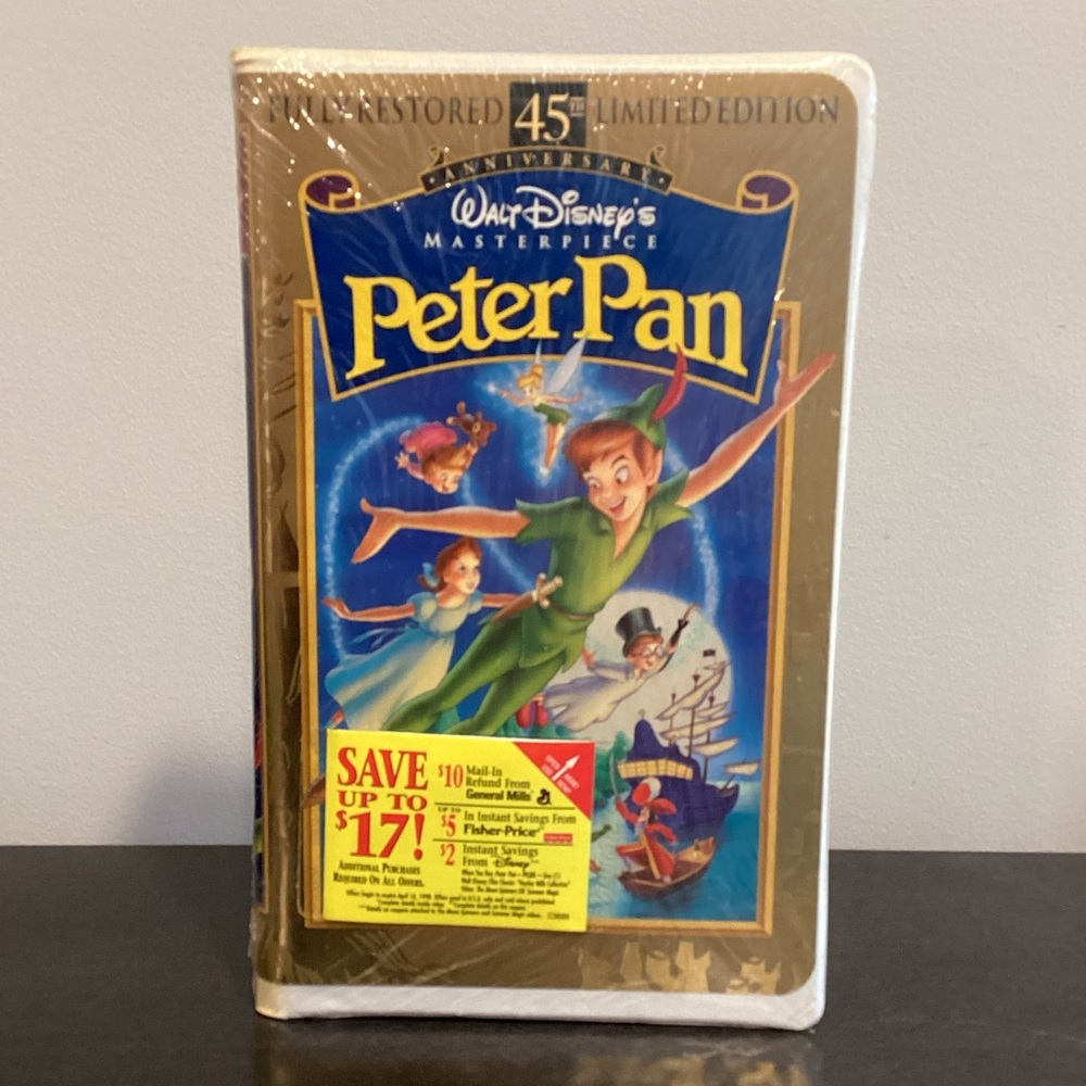 Disney Peter Pan VHS- 45th Anniversary- Limited Edition- NIB Factory Sealed